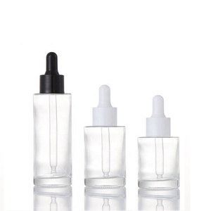 Flacon en verre transparent pour sérum, 1 oz, 30 ml, 50 ml, 60 ml, 100 ml, flacon compte-<span class=keywords><strong>gouttes</strong></span> rond en verre transparent, luxe - Product Image 1