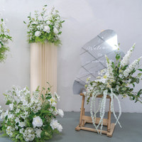 Ornements de table de mariage en fleurs artificielles en soie d'hortensia vert et blanc - Décoration artisanale durable de style rétro romantique