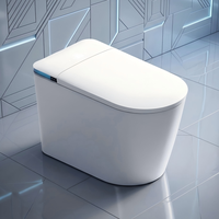 Ensemble de toilettes intelligentes modernes en gros avec chasse automatique, siège chauffant, bidet électrique à double chasse, toilettes intelligentes monobloc pour salle de bain