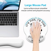 Repose-poignets ergonomique pour clavier et souris Black Cat en gel, avec base en mousse à mémoire de forme et caoutchouc, motif dessin animé, couleur personnalisable, en stock