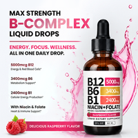 Vente en gros personnalisée : Gouttes de Vitamine B12+B6 et Pommade Stimulante Immunitaire pour Adultes – Multivitamines Énergisantes Sans Ingrédients Artificiels