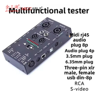 Testeur de câbles audio de scène multifonctionnel CT100 MIDI RJ45 XLR USB RCA 3.5/6.35mm avec indicateurs LED