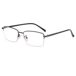 <b>Reading</b> <b>Glasses</b> Silver Half Rim Metal Frame Anti Blue Light Transparent Lenses Rectangle Face Shape Unisex 2024 - Product Image 5