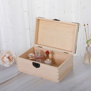 Boîte de rangement en bois rectangulaire, hauteur 8 cm, design sérigraphié, emballage cadeau pour bijoux, boîte décorative - Product Image 2