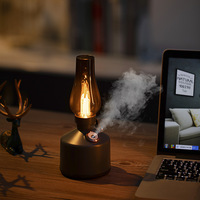 Lampe à kérosène antique portable pour voiture Humidificateur d'air décoratif 280ml avec charge USB 1200mAh Lampe de nuit à LED Lampe de bureau