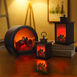 Festival Adornos de decoración para el hogar <span class=keywords><strong>Chimenea</strong></span> simulada Velas LED Candelabro LED Carbón Llama Lámpara de viento Luz nocturna - Product Image 2