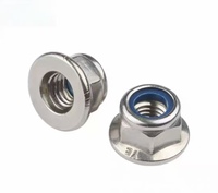 Écrou de blocage hexagonal auto-serrant en acier au carbone et acier inoxydable, avec bride, en nylon, antidérapant, anti-débrayage, grade 8.8, zingué