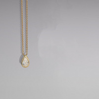 Classique Zircon Ovale Rond Goutte D'eau Mode Pendentif Colliers Simple INS Style Laiton Galvanoplastie Or Couleur Collier