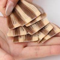Extensions de cheveux humains vierges Luxsea 100% avec bandes injectées, double trame, double épaisseur, extrémités droites, couleur blond platine