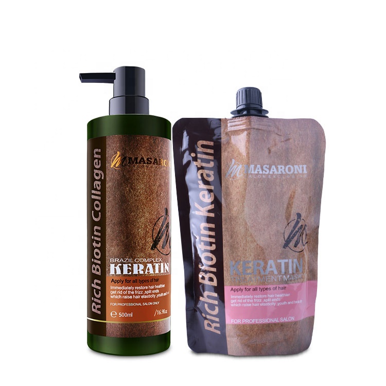 Профессиональное лечение волос Masaroni с лучшей гидролизованной восстанавливающей кератиновой кремовой маской