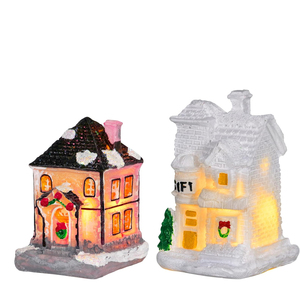 Christmas Decoration 2025 Xmas New White XMAS Houses Resin Christmas Bubble House <b>Led</b> <b>Light</b> Christmas House Decoration - Product Image 1