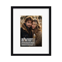 Cadre photo rectangulaire vertical en plexiglas écologique noir Bluesail 8x10, résistant aux chocs, à suspendre au mur ou à poser sur table, protection UV