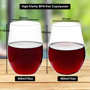 <span class=keywords><strong>Verre</strong></span> à vin sans pied en <span class=keywords><strong>plastique</strong></span> <span class=keywords><strong>réutilisable</strong></span>, brillant, durable et incassable pour la promotion (OEM/ODM) - Product Image 3