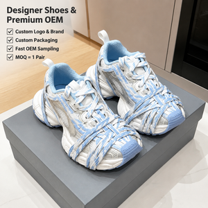 Zapatillas de diseñador de lujo 2026 para hombre y mujer, de malla de alta calidad, azul claro, blanco, con múltiples cordones, deportivas de estilo desestructurado, novedad. - Product Image 1