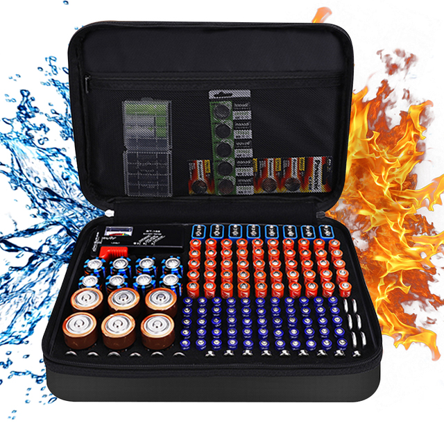 YIHUAXING High-Capacity Fireproof Waterproof Silicone Battery Storage Box Zipper Special Purpose Battery Storage Bag Case