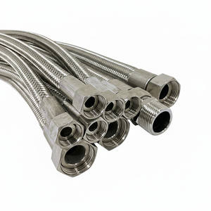 สายถัก PTFE R14 SAE100ลวดสเตนเลสสตีลแรงดันสูง AN6 316L ลูกฟูกยืดหยุ่นสำหรับระบบ Swagelok - Product Image 1