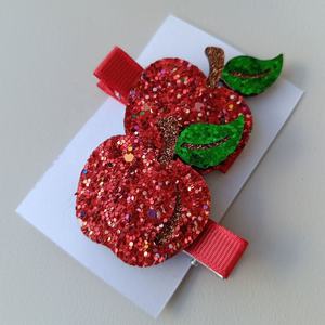 Ensemble de 2 pinces à cheveux en tissu pailleté, pinces à fruits de dessin animé pour petites filles, accessoires de mode pour cheveux de fête - Product Image 2