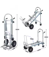 Chariot pliable 4-en-1 robuste de 1000 lb de capacité 10 \ "plate-forme de brouette de camion de main en aluminium solide en caoutchouc pour entrepôt