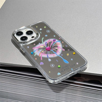 Amour feux d'artifice maquillage miroir et étui de téléphone portable pour iPhone 11 12 13 14 15 16 Pro Max accessoire pratique sac fille étui de téléphone