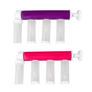 Pistola pulverizadora de pasteles Manual de plástico nueva de fábrica, herramientas de cocina Mu Si con plumero de Color y <span class=keywords><strong>barril</strong></span> de pulverización para hornear - Product Image 5