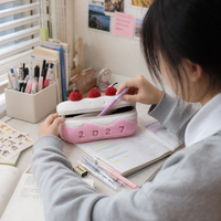Étui à crayons en peluche en forme de gâteau mignon, sac à fermeture éclair 22x9,5 cm, nouveauté Kawaii, école, bureau, logo personnalisé, cadeau promotionnel