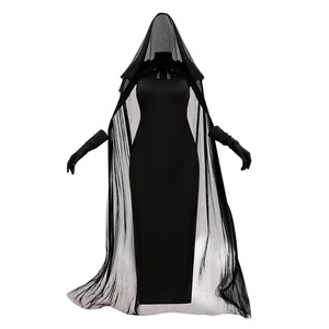 Disfraz de Bruja Vampiro para Halloween, Vestido de Maga Fantasma con Capa de Malla, Traje para Actuación Escénica y Mascarada - Product Image 3