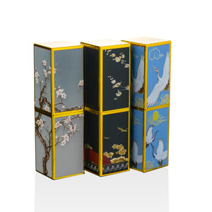 Emballage de tube à rouge à lèvres carré bleu personnalisé OEM de style culturel chinois - Product Image 1
