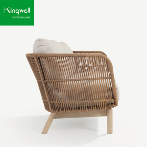 Divano Lounge <span class=keywords><strong>per</strong></span> 4 Persone in <span class=keywords><strong>Legno</strong></span> di Teak, Arredamento da Esterno Moderno e Resistente <span class=keywords><strong>per</strong></span> Balcone, <span class=keywords><strong>Giardino</strong></span>, Hotel, Prodotto dalla Fabbrica di Foshan - Product Image 5