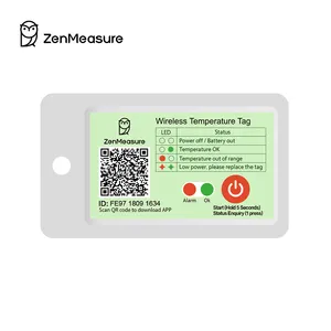 Registrador de datos de monitor electrónico Bluetooth ZenMeasure Wireless Temperature Tag/7 con visualización en tiempo real en la aplicación móvil