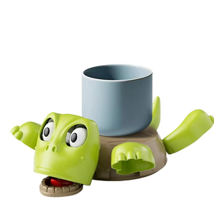 Sous-verre tortue en plastique, dessin animé, expression amusante, créatif, imperméable, pour tasses à thé, mugs à café, vaisselle, promotionnel - Product Image 1