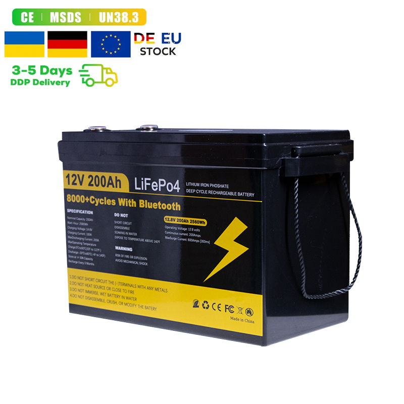 EU Stock 12V 24V 100Ah 200Ah 300Ah Lifepo4 батарея 10KWH литий-ионный аккумулятор для резервного копирования солнечной энергии