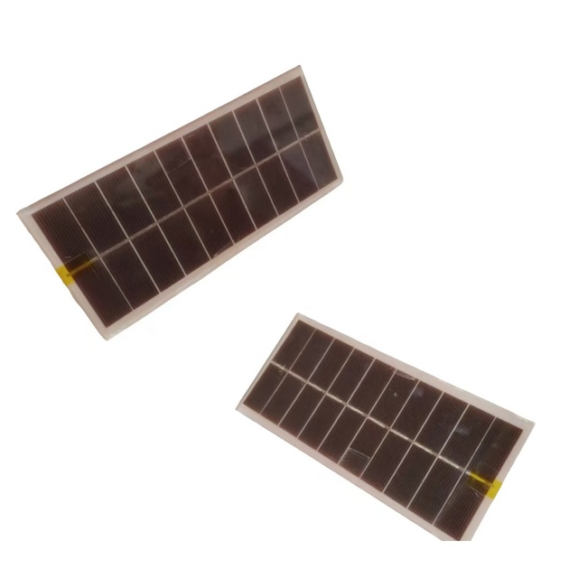 Red Glass Long Strip Solar Panel 5V 2W Monocrystalline Transparent PV Cell for Rooftop Outdoor Lighting Off-Grid Solar Lamp