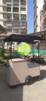 Chariot de vente ambulante en bois pour petits aliments et collations, chariot de restauration rapide avec roues, vente en gros aux fabricants