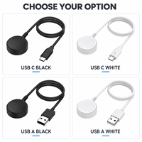 Câble de charge magnétique portable 5W compatible avec Samsung Galaxy Watch 8 7 6 5 4 3 USB type C Chargeur sans fil