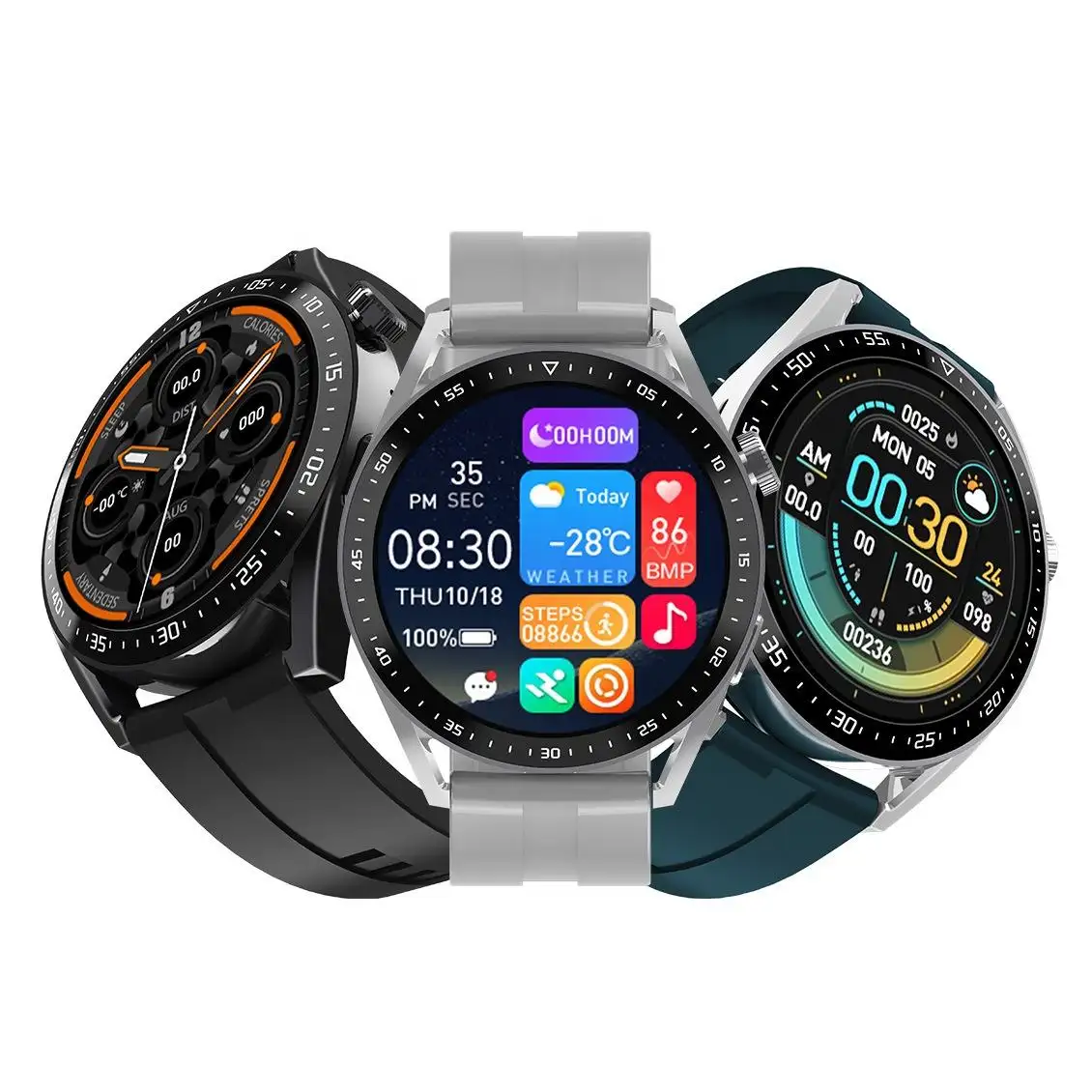 Original hw3 pro touch screen round Double Button Answer Call Digital men male nfc Wireless Charger blue tooth smart watch