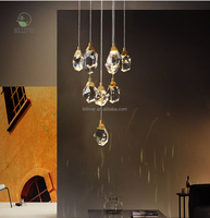 Moderne Simple Lumière De Luxe Lustre En Cristal Hôtel Appartement Lobby Décoration Suspension Lampe Escalier Droplight Plafonnier