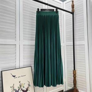 Vente en Gros <span class=keywords><strong>Jupe</strong></span> <span class=keywords><strong>Longue</strong></span> <span class=keywords><strong>Plissée</strong></span> d'Été pour Femme Nouvelle Version Coréenne Décontractée et Polyvalente Couleur Unie Ligne A Taille Haute Couleurs Bonbon - Product Image 6