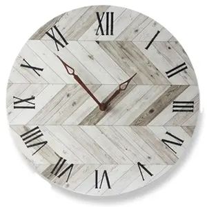 Orologio da parete con numeri romani di grandi dimensioni da 16 pollici orologio da parete da fattoria in legno MDF circolare decorativo Vintage retrò europeo personalizzato