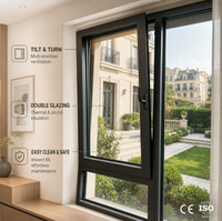 Fenêtre à bascule haute sécurité avec système de verrouillage multiple, charnière renforcée pour maison