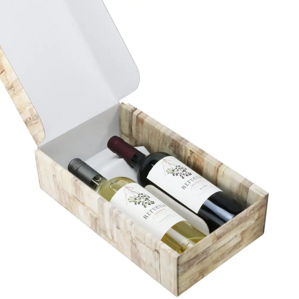 Custom Printed Paper Magnetic Single Wine Bottle Gift Packaging Box Black Folding Box Package