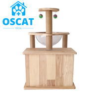 Tour à chat OSCAT EY-10, équipement vétérinaire, entièrement recouverte de sisal, en bois, avec condos de luxe et poteaux à gratter réutilisables