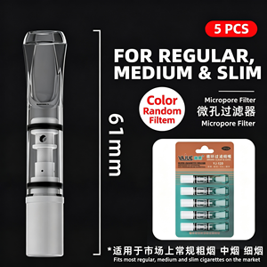 Porte-filtre à cigarettes réutilisable et lavable, ajustement universel pour cigarettes régulières/moyennes/slim, embout buccal rechargeable pour hommes - Product Image 6
