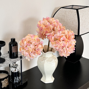 Bouquet d'hortensias artificiels, 3 tiges, fleurs en soie, décoration de mariage faite à la main, centre de table, décoration intérieure - Product Image 3