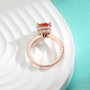 Tiktok caliente SUMINISTRO DE <span class=keywords><strong>Amazon</strong></span> oro rosa olated s925 plata 3 quilates rojo moissanite anillo de diamantes para las mujeres - Product Image 6