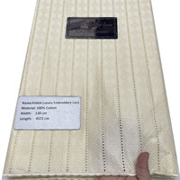 Tissu en dentelle de coton brodé polonais de haute qualité NI.AI, dentelle de coton ajourée à motif diamant pour mariage nigérian