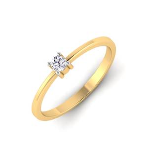 Classique Simple luxe femmes bijoux en or à la mode coupe laboratoire cultivé diamant Solitaire fiançailles mariée anneaux de mariage - Product Image 1