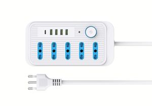 Multipresa 220 Volt con 5 Prese e 4 Porte USB, Prolunga Retrattile con Porta Type-C, Prese per <span class=keywords><strong>Bagno</strong></span> - Product Image 3
