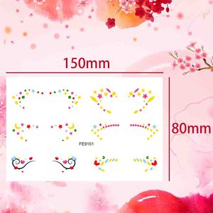 Adesivi per il trucco degli occhi <span class=keywords><strong>arcobaleno</strong></span> europei personalizzati tatuaggio temporaneo decorazione viso Eyeliner tatuaggio per feste OEM Friendly - Product Image 5