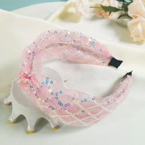 Bandeau mi-long à paillettes bronzant avec nœud en gaze, coiffe à paillettes, Simple, respirant, accessoire de mode pour cheveux - Product Image 6