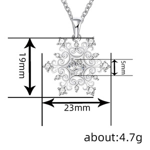 Collana con Ciondolo a Fiocco di Neve Natalizio per Donne, Elegante Catena da Collo per le Festività - Product Image 4